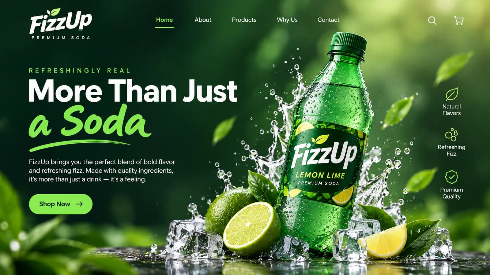 FizzUp soda website by Draxz